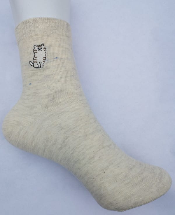 White Cat Ankle Sock